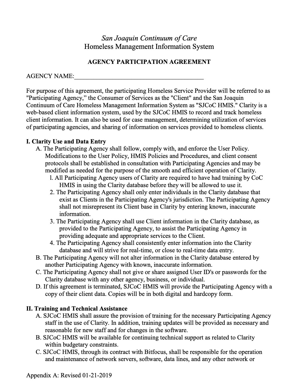 HMIS Policies and Procedures Appendices (all) - Adopted 2023-06-08